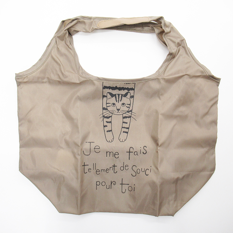 タルティーヌ ヨコ型エコバッグ/ぶら下がり ブラウン